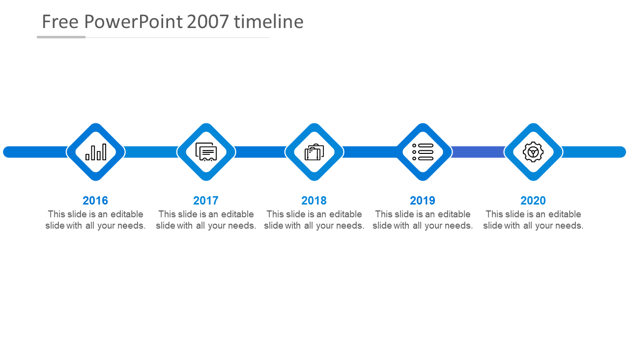 Free powerpoint 2007 timeline-5-blue